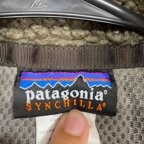Patagonia Synchilla Womens Full Zip Fleece Vest Olive Green Logo Size Small - Picture 5 of 13